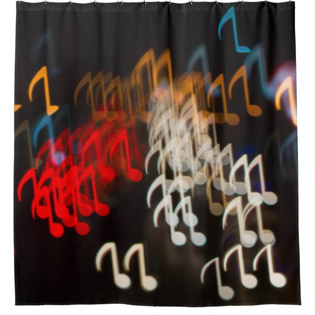 Abstract music notes: lights bokeh background (Front)