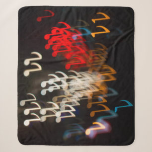 Abstract music notes: lights bokeh background sherpa blanket