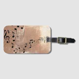 Abstract Music Notes Luggage Tag