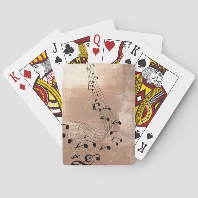 Abstract Music Notes Playing Cards (Back)