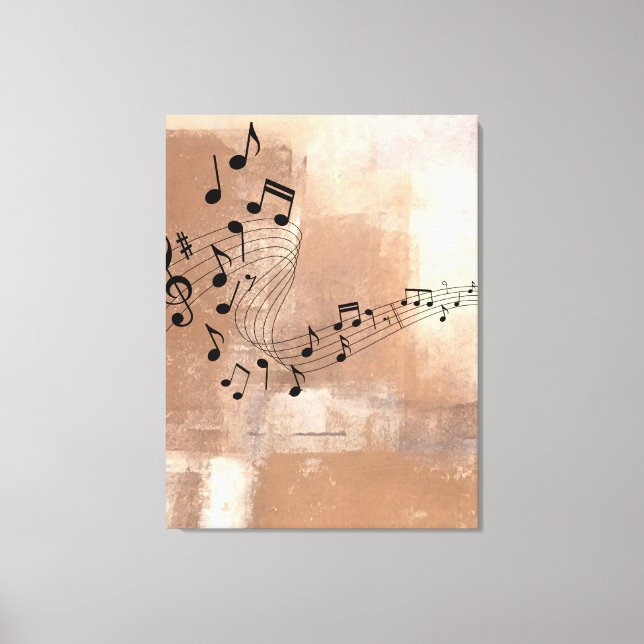 Abstract Music Notes Stretched Canvas  (Front)