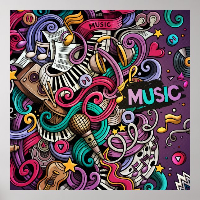Abstract Music Pattern Poster (Front)