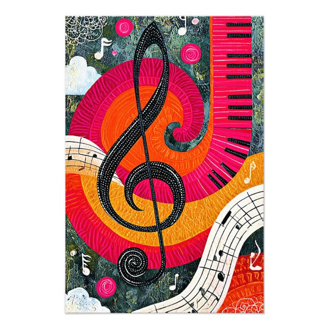 Abstract Musical Design Photo Print (Front)