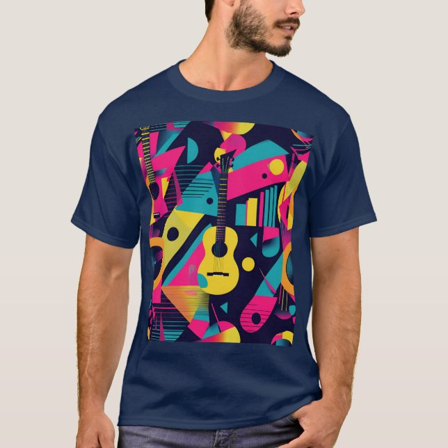 Abstract Musical Instrument Illustrations T-Shirt (Front)