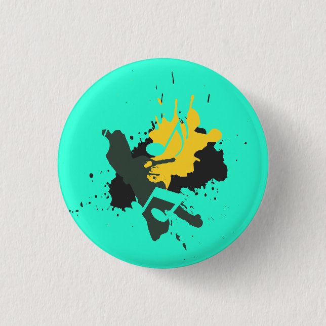Abstract Musical Notes Button (Front)