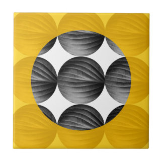 Abstract Mustard Yellow and Grey Tile