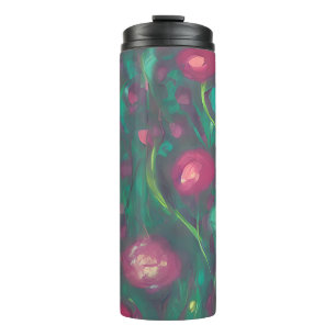 Abstract muted red roses  thermal tumbler