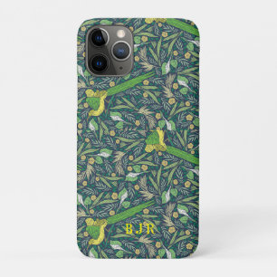 Abstract Named Greens & Flower Pattern iPhone 11 Pro Case
