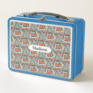 Abstract Native Pattern custom name lunch boxes