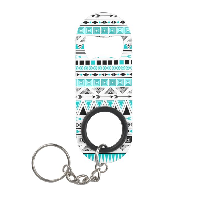 Abstract Native Pattern Keychain Bottle Opener (Front)