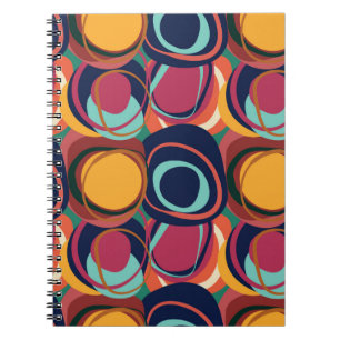 Abstract natural form seamless pattern with circle notebook