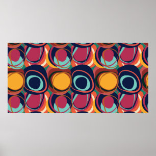 Abstract natural form seamless pattern with circle poster