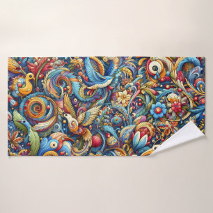 Abstract Natural Patterns Bath Towel