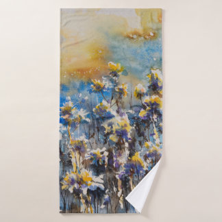 Abstract nature background with floral motifs.Pict Bath Towel