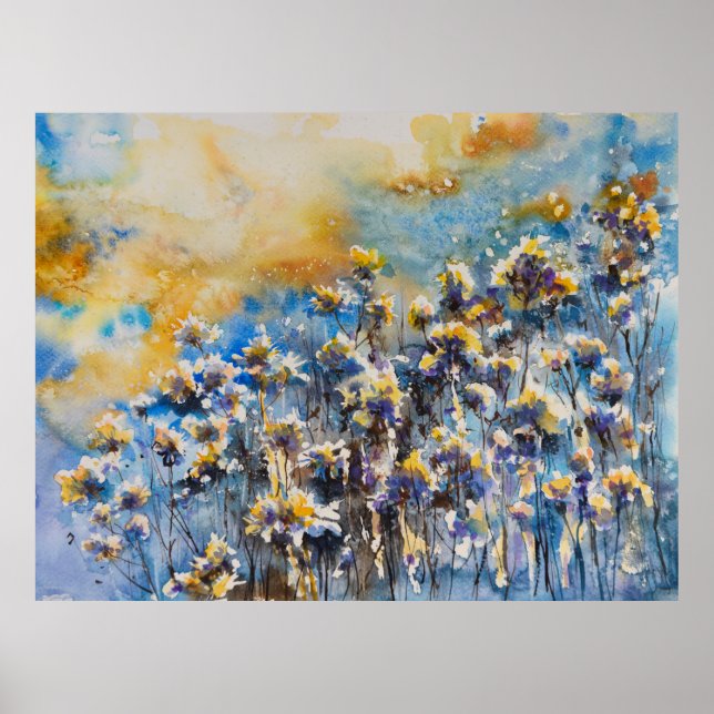 Abstract nature background with floral motifs.Pict Poster (Front)