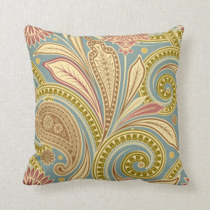 Abstract Nature Paisley Throw Pillow