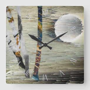 Abstract nature square wall clock