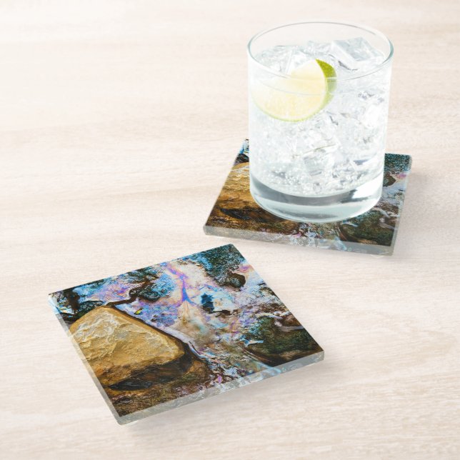 abstract nature still water glass coaster (Angled)