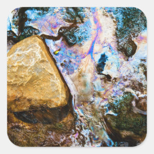 abstract nature still water square sticker