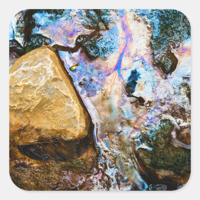 abstract nature still water square sticker (Front)
