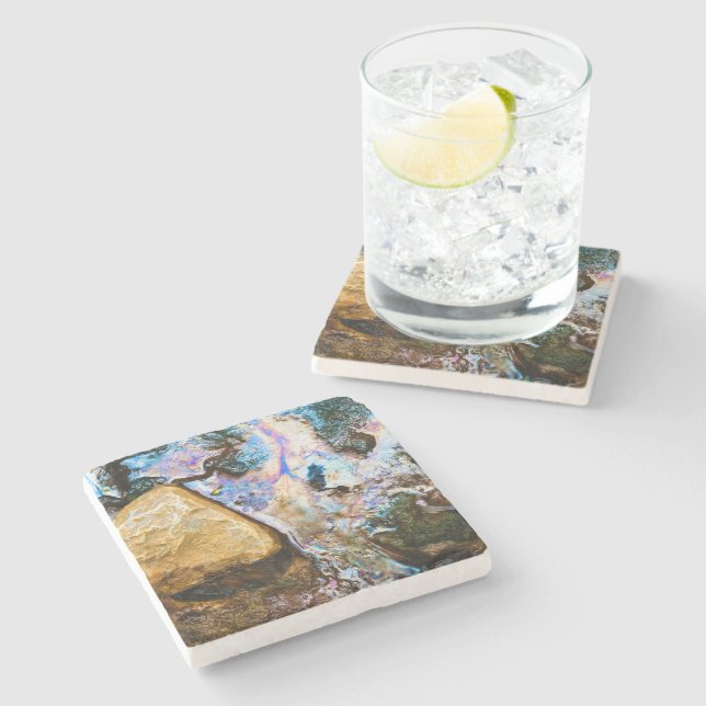 abstract nature still water stone coaster (Side)