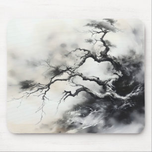 Abstract Nature Tree Ink Painting Mouse Pad
