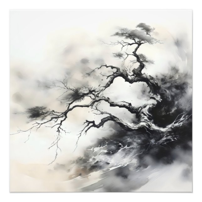 Abstract Nature Tree Ink Painting Photo Print (Front)