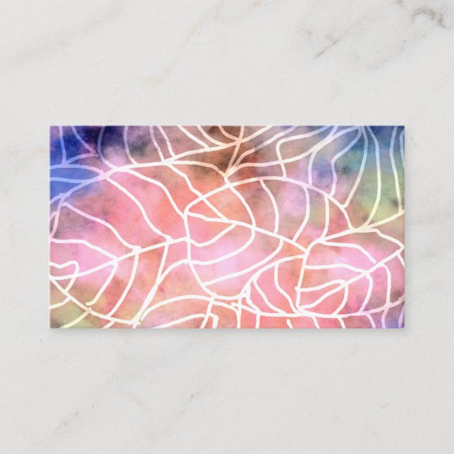 abstract nature  watercolor leaf design business card (Front)