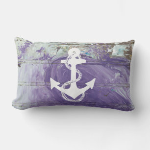 abstract nautical ANCHOR + ROPE two-sided Lumbar Pillow