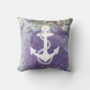 abstract nautical ANCHOR + ROPE two-sided Outdoor Pillow