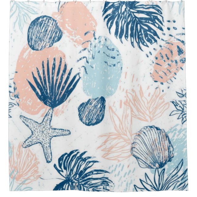 Abstract Nautical Beach Blue Peach Distressed (1) (Front)
