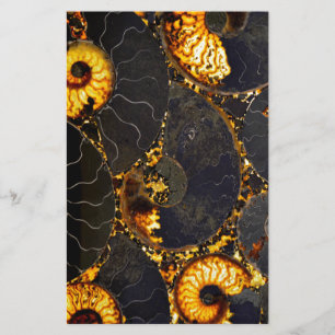 Abstract Nautilus pattern yellow gold  Stationery
