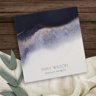 Abstract Navy Black Gold Foil Watercolor Wash Binder