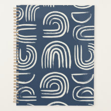 Abstract Navy Blue Abstract Arc Notebook | Modern