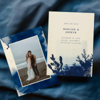 Abstract Navy Blue Ink Sea Coastal Photo Wedding