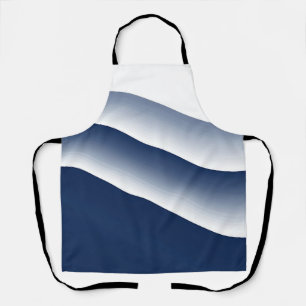 Abstract Navy Blue Ocean Waves Apron