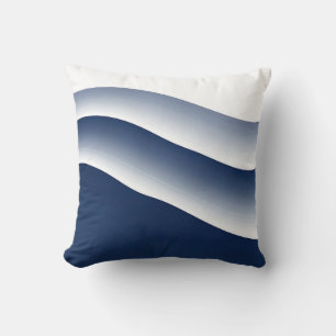 Abstract Navy Blue Ocean Waves Throw Pillow