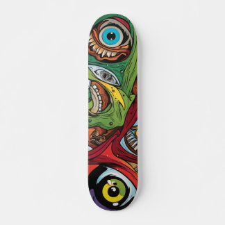 Abstract Navy Brown Illustration Skateboard