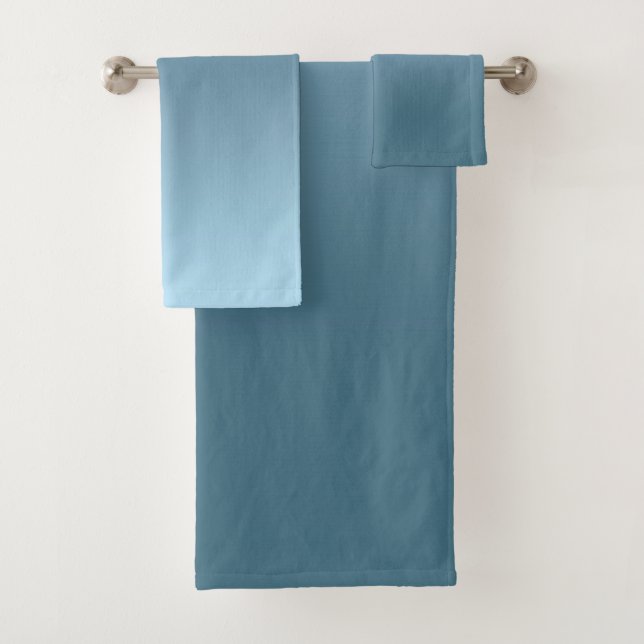 Abstract navy marine blue pure colour trend modern bath towel set (Insitu)