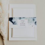 Abstract Navy Watercolor Wedding Invitation Belly Band<br><div class="desc">This abstract navy watercolor wedding invitation belly band is perfect for a modern wedding. Personalize these paper belly bands with the names of the bride and groom and the wedding date. The moody and elegant design features dark navy blue and a dusty slate blue watercolor with splashes of gold glitter,...</div>