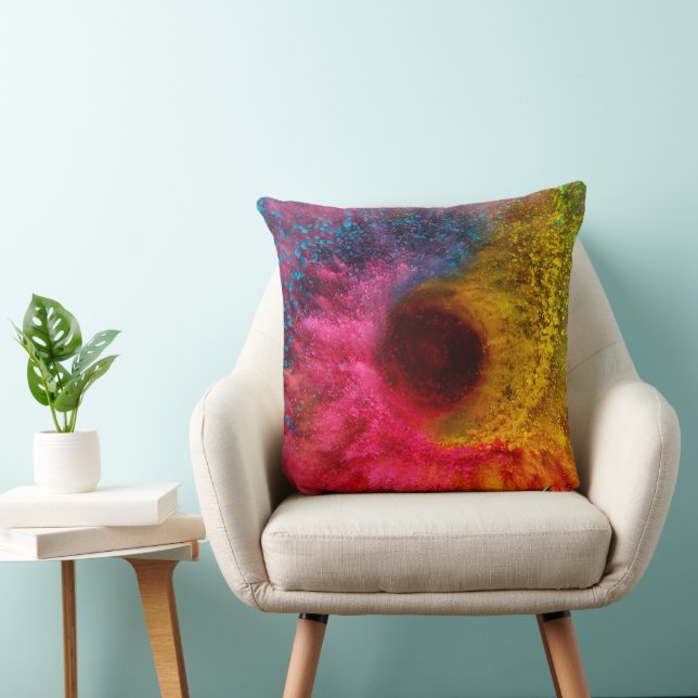 Abstract Nebula Pattern - Colourful Cosmic Space  Throw Pillow (Chair)