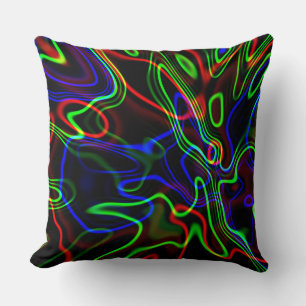 Abstract Neon Art 1&2 Options Throw Pillow