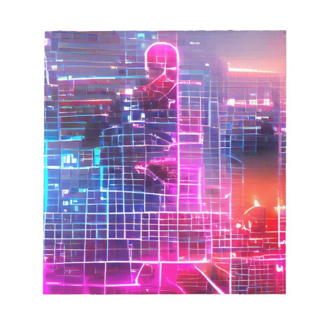 Abstract neon art  T-Shirt Notepad (Front)
