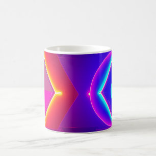 Abstract Neon Geometric Mug-Modern Bold Neon Shape Coffee Mug