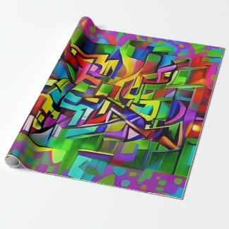 Abstract Neon Graffiti Wrapping Paper