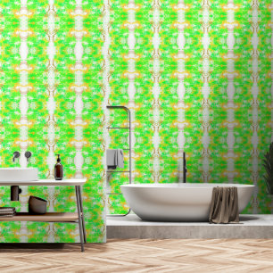Abstract Neon Green Gold Yellow Watercolor Paint Wallpaper
