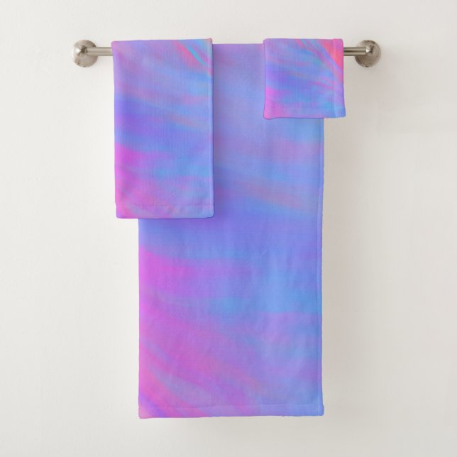 Abstract Neon Ink Flow Bath Towel Set (Insitu)