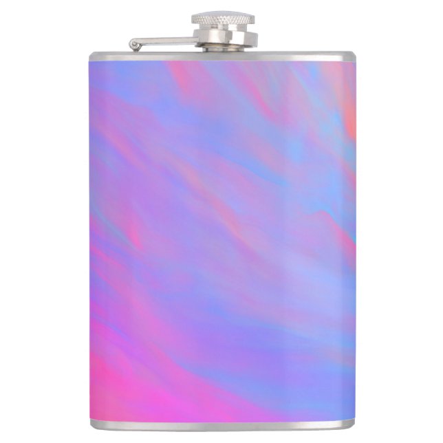Abstract Neon Ink Flow Hip Flask (Front)