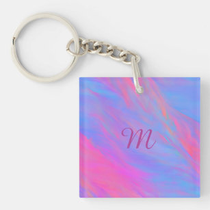 Abstract Neon Ink Flow Keychain