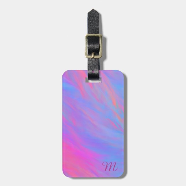 Abstract Neon Ink Flow Luggage Tag (Front Vertical)